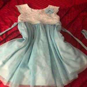 Gorg blue lace flower petticoat formal girls dress